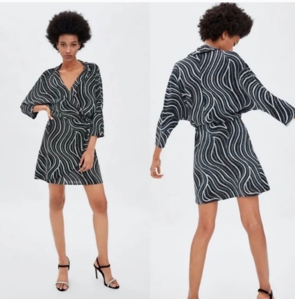 Zara Sparkly Wrap Dress Size S Nwot